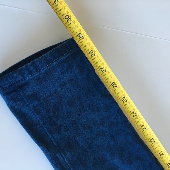 Current Elliott The Ankle Skinny Jeans Sapphire Blue Leopard Womens Size‎ 24 - Picture 9 of 10